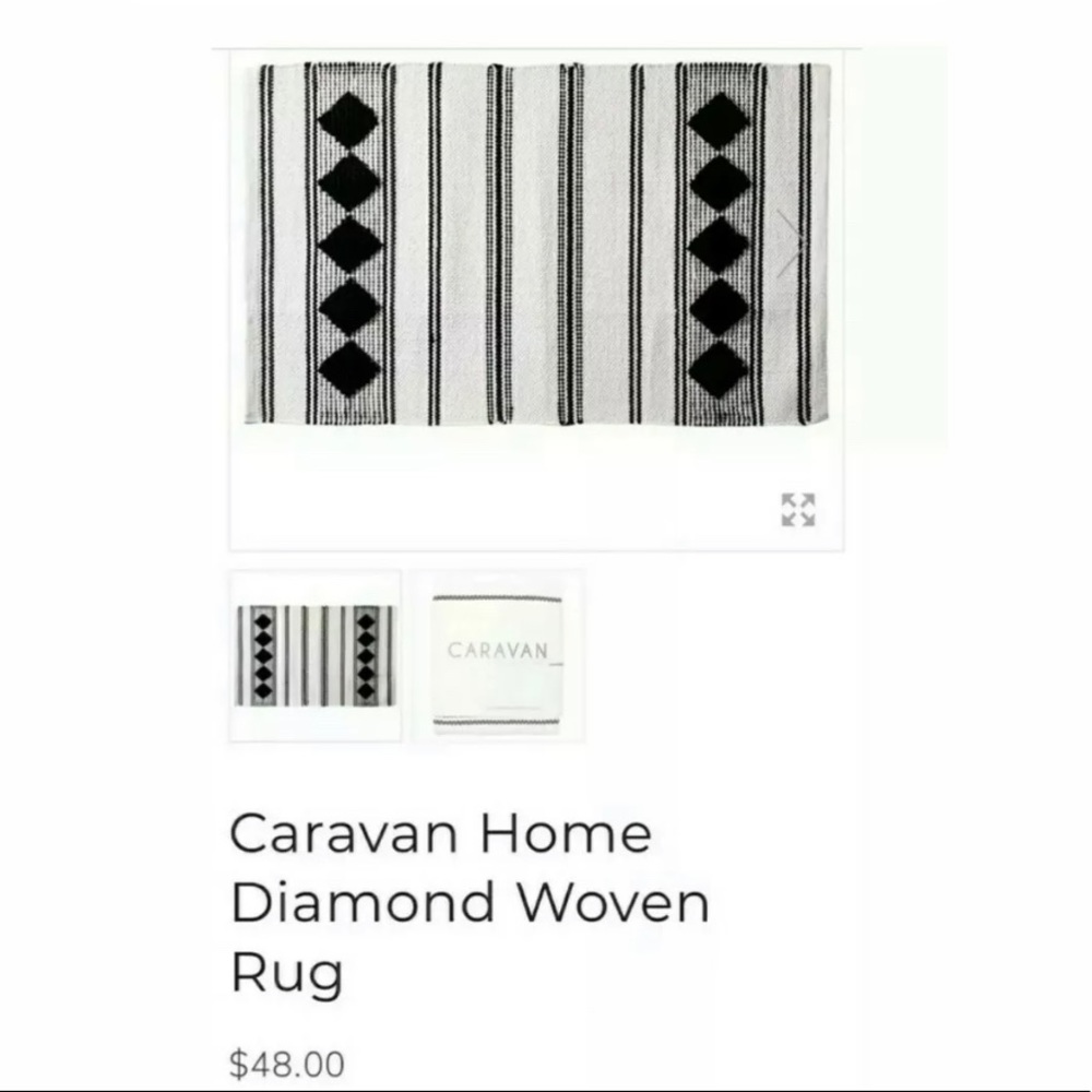 NWT Caravan Design Well Traveled Rug Black & White